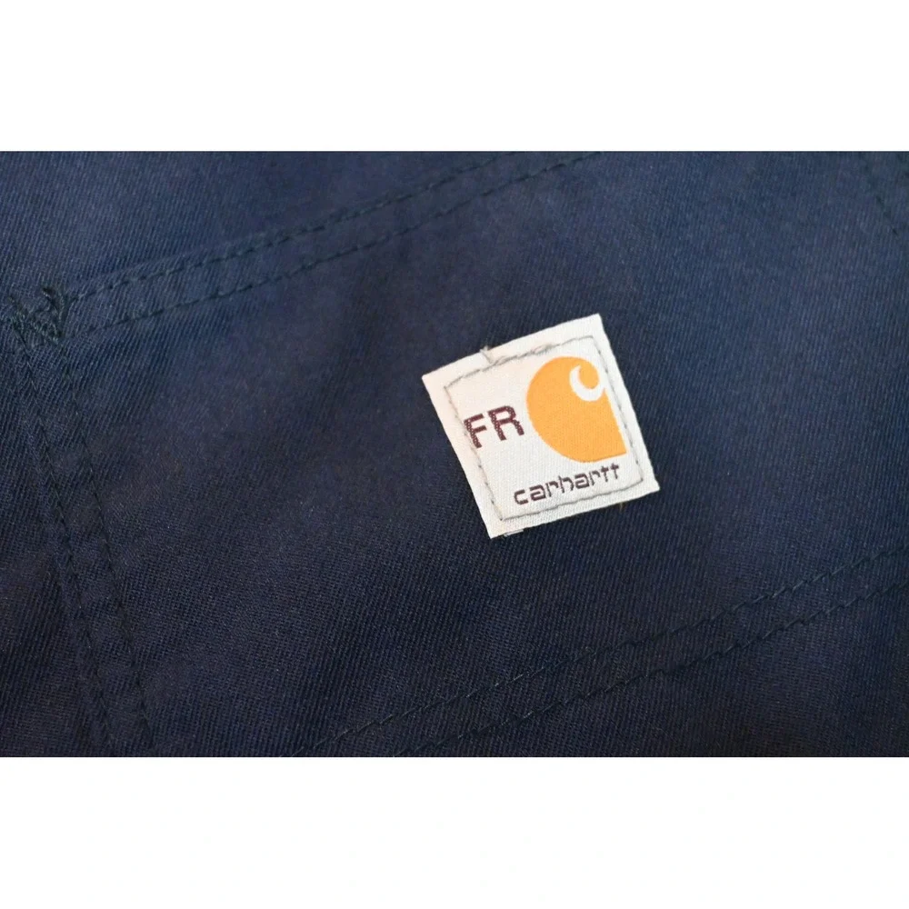 Carhartt FR Carpenter Work Pants Mens 40x30 Navy Blue Flame Resistant CAT 2